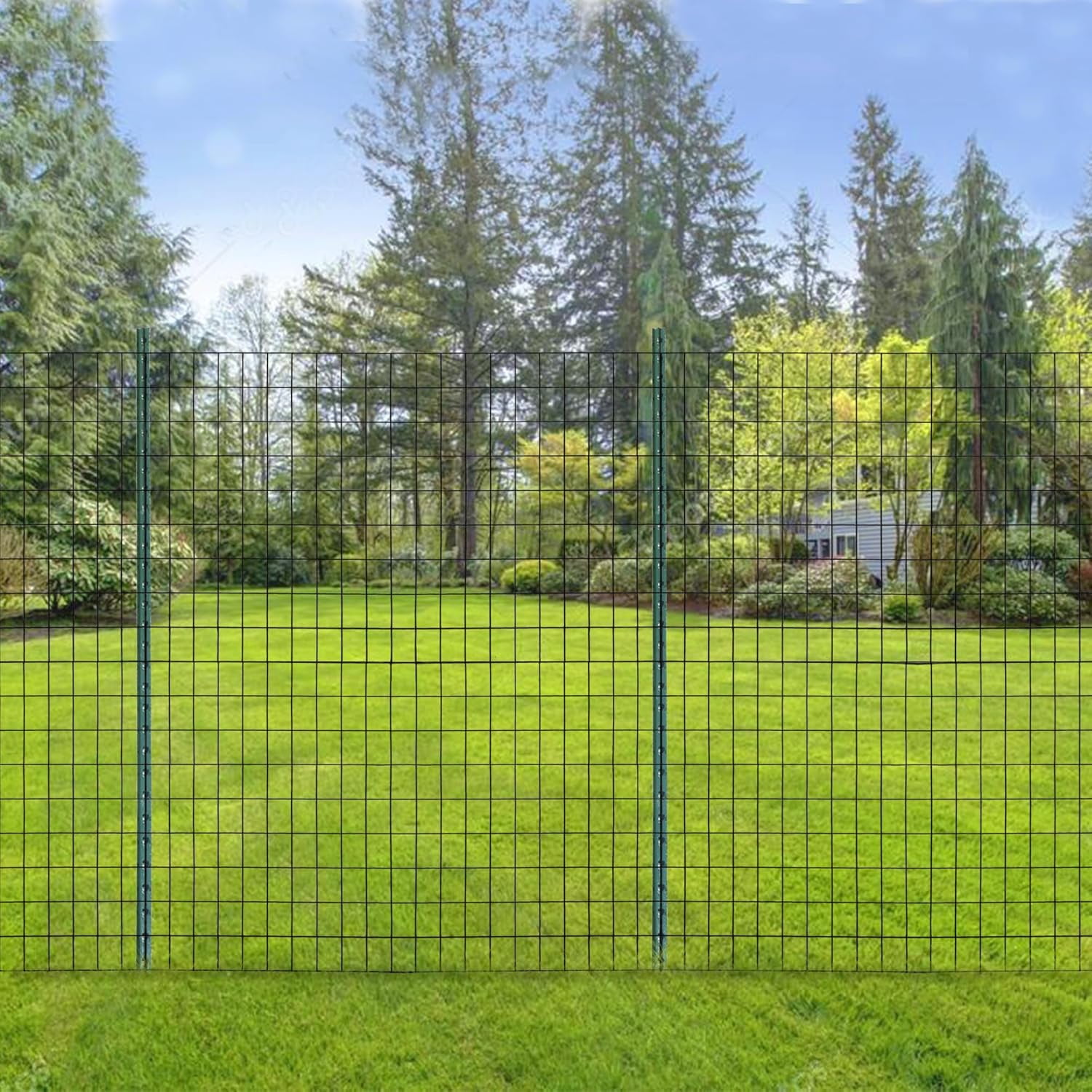 Black PVC Coated Welded Wire Fence, 24in(H) x100ft(L), 2 inch x 3 inch 16GA Garden Border Fence Roll, Vinyl Metal Chicken Wire Fencing Mesh Roll for Yard Vegetable Plant Protection Poultry Netting