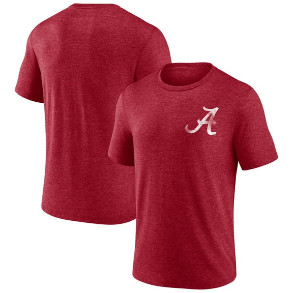 Men's Crimson Alabama Crimson Tide Left Distressed Logo Tri-Blend T-Shirt