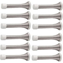 Spring Door Stop, 12pack Metal Door Stoppers Wall Mounted Doorstop with Screws Base Plate Rubber