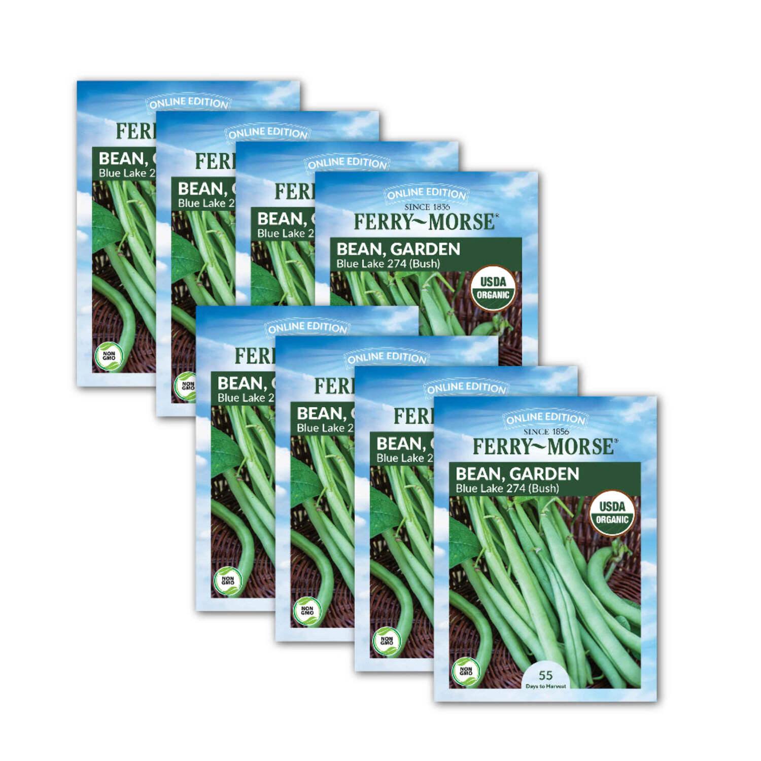 Ferry-Morse Online Edition Bean Blue Lake Bush 274 Organic Seeds - 8 Pack