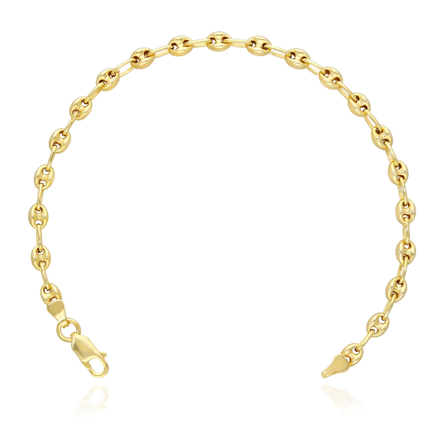 Women's Eye Charm Bracelet Chain 18K Yellow Gold Filled 8" Link Fashion Jewelry 