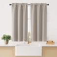 thumbnail image 2 of Patin Stone Room Darkening Curtains 45 Inch Length 2 Pcs, Rod Pockets Thermal Insulated Curtains for Bedroom, Farmhouse Soft Privacy Drapes for Dining Room, Each Panel 30" W x 45" L, 2 of 10
