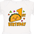 thumbnail image 4 of Inktastic 1st Birthday with Taco and Confetti Boys or Girls Long Sleeve Baby Bodysuit, 4 of 5