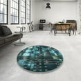 thumbnail image 4 of Ahgly Company Machine Washable Indoor Square Transitional Dark SlateGray or Dark SlateGrey Green Area Rugs, 4' Square, 4 of 7