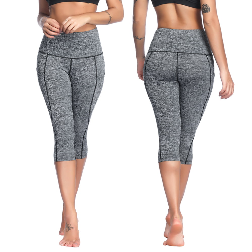 Capri Leggings High Wast Tummy Control Workout Yoga Pant Tights Women 
