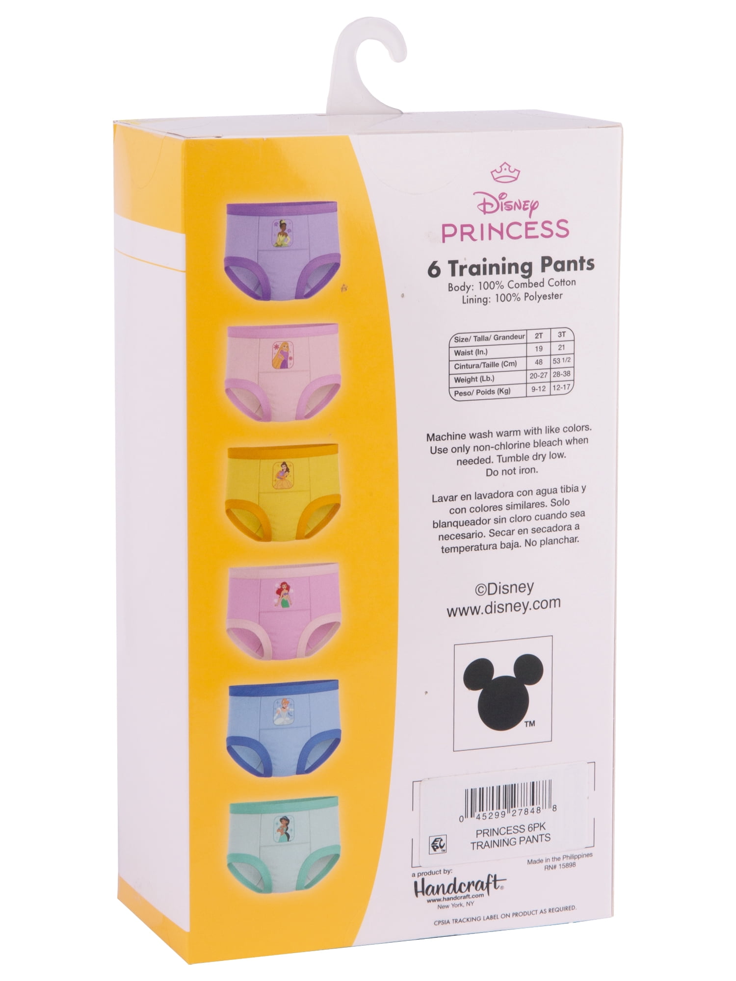 Princess Character Toddler Girl Training Pants, 6 - Pack, Sizes 2T-3T