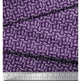 thumbnail image 3 of Soimoi Purple Georgette Viscose Fabric Arrows Arrow Printed Fabric 1 Yard 42 Inch Wide, 3 of 3
