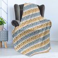thumbnail image 4 of Gecko Soft Flannel Fleece Throw Blanket, Silhouettes of Lizards with Swirls and Dots on Horizontal Stripes, Cozy Plush for Indoor and Outdoor Use, 60" x 80", Sand Brown Pale Blue, by Ambesonne, 4 of 5