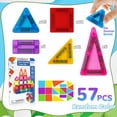 thumbnail image 7 of 57PCS Magnetic Tiles Mini Travel Kids Set, Educational Learning Sensory Toys，Preschool Classroom Magnetic Blocks Building Kids Toys & Games, for 3-8 Year Boys Girls Birthday Gift, 7 of 7