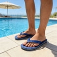 thumbnail image 2 of Unisex EVA Flip Flops - Lightweight Blue Beach Sandals for Men and Women, Quick-Drying Pool Slides with Traction, Comfortable Water Shoes for Travel,Size 8.5-9, 2 of 7