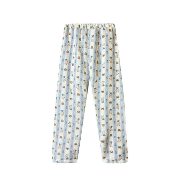 Wancir Womens Flannel Pajama Pants Winter Fuzzy Plaid Pj Pants Casual Elastic Waist Lounge Pants Drawstring Comfy Sleepwear