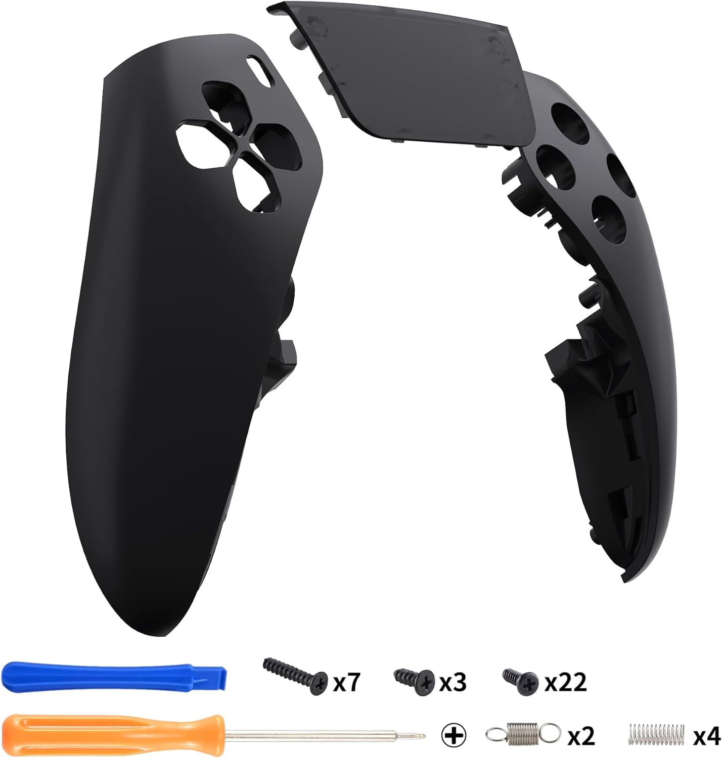 eXtremeRate Left Right Front Housing Shell with Touchpad Compatible with ps5 Edge Controller, Black DIY Replacement Faceplate Shell Custom Touch Pad Cover Compatible with ps5 Edge Controller