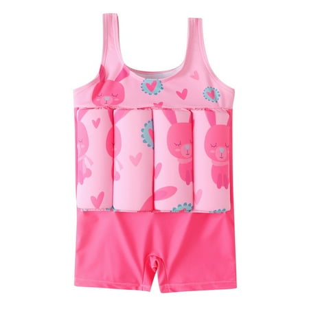 

GYRATEDREAM 2-6Y Kid Boy Girl Short Sleeve One Piece Swimsuit Float Suit Swim Vest Buoyancy Bathing Suit