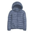 thumbnail image 5 of Winter Puffer Coats for Women Lightweight Puffy Jacket Packable Hooded Down Coat Dark Blue XXL, 5 of 5