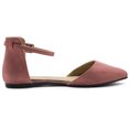 thumbnail image 5 of Ollio Women's Shoes Faux Suede Ankle Straps D'Orsay Pointed Toe Ballet Flats ZY00F71, 5 of 6