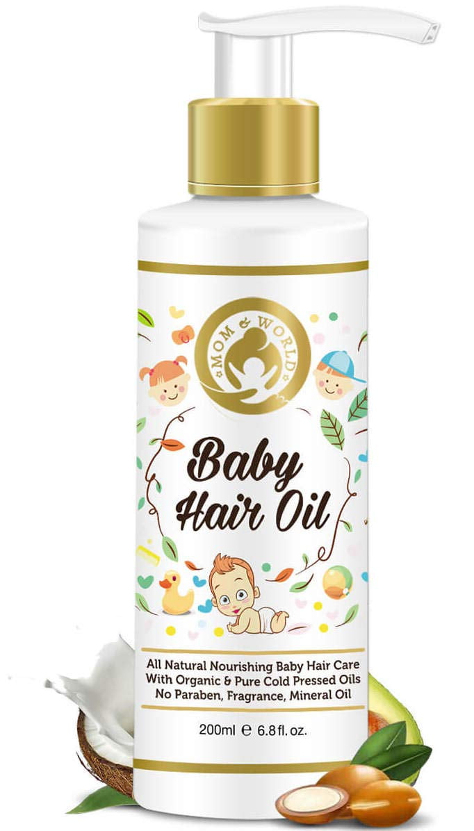 Mom & World Baby Hair Oil With Organic & ColdPressed Natural Oil for Kids  200ml - Walmart.com