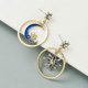thumbnail image 3 of Sun And Moon Personality Fashion Diamond Drop Oil Alloy Pendant Earrings, 3 of 4
