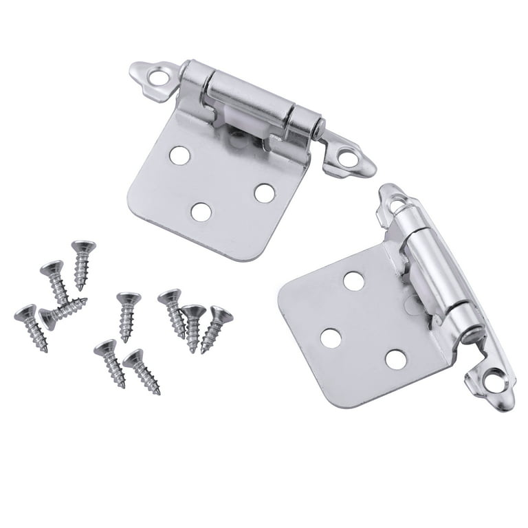 Lohoms Kitchen Cabinet Hinges, 1/2 inch Overlay Self Closing Face Mount  Hinges For Kitchen Cupboard Door With Screws, 1 Pair(2pcs) 