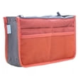thumbnail image 2 of 1-Pack Purse Organizer Insert with Zipper Handles, 13-Pocket Multi-Compartment Handbag Tote Liner, Compact Travel Bag-in-Bag for Women Orange TIKA, 2 of 9