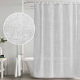 thumbnail image 5 of White Burlap Texture Shower Curtain, Waterproof Shower Curtains for Bathroom, Farmhouse Vintage White Washable Fabric Bathtub Curtain Set Bath Decor with 12 Hooks Stall 36"x72", 5 of 8