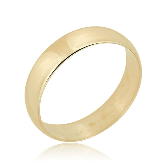 AVORA 10K Yellow Gold Unisex 5mm Highly Polished Wedding Band Ring - Size 6