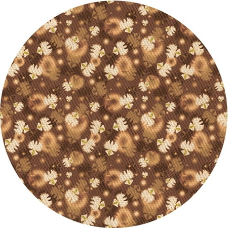 

Ahgly Company Indoor Round Patterned Cantaloupe Orange Area Rugs 7 Round