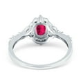 thumbnail image 3 of Oval Engagement Ring Accent Vintage Simulated CZ 925 Sterling Silver Size 8, 3 of 5