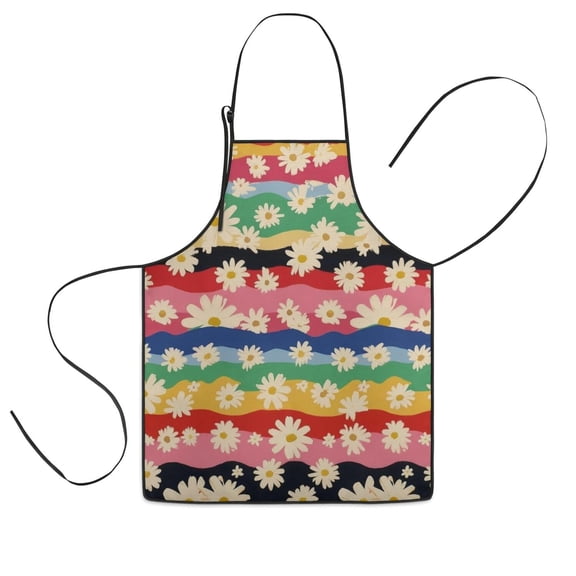 Pioneer Flower Floral Print Pattern Kids Aprons for Girls and Boys,Adjustable Neck Strap Toddler Aprons for Kids Cooking Baking