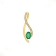 thumbnail image 3 of 1.25 Carat Excellent Oval Cut Green Emerald Gemstone and Real Diamond New Design Beautiful Necklace for Ladies in Solid 14K Yellow Gold With 18 inches Chain, 3 of 5