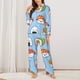 thumbnail image 2 of Balery Kawaii Sushi Conjunto de Pijama con Estampado para Mujer, Conjunto de Dos Piezas con Manga Larga, Ropa de Dormir Suave con Bolsillos, Pijamas Cómodos-Large, 2 of 7