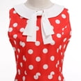 thumbnail image 6 of FRSASU Women's Vintage Polka Dot Dresses Rockabilly Cap Sleeve Dress Trendy Elegant A Line Cocktail Dress Red, 6 of 6