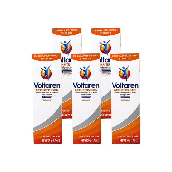 5 Pack Voltaren Arthritis Pain Topical Gel 1.76 Ounce