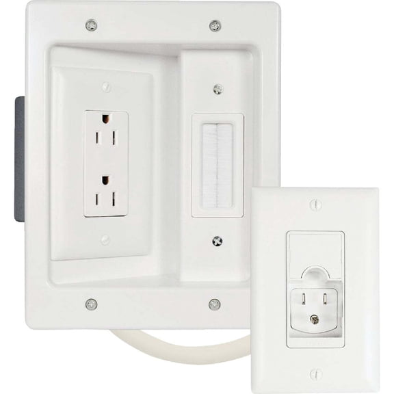 Legrand On-Q In-Wall TV Power & Cable Management Kit, White CPT306WV1