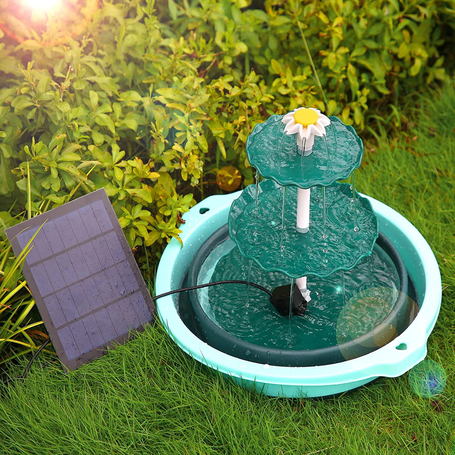 AISITIN 3 Tiered Bird Bath with 3.5W Solar Pump, DIY Solar Fountain  Detachable and Suitable for Bird Bath, Garden Decoration, Outdoor Bird  Feeder 