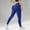 C-Blue167, variant on Womens Spring Trousers Solid Color Mid Waisted Slim Straight Ankle Length Flat Front Yoga Sportswear For Ladies Fashionable Everyday Wear