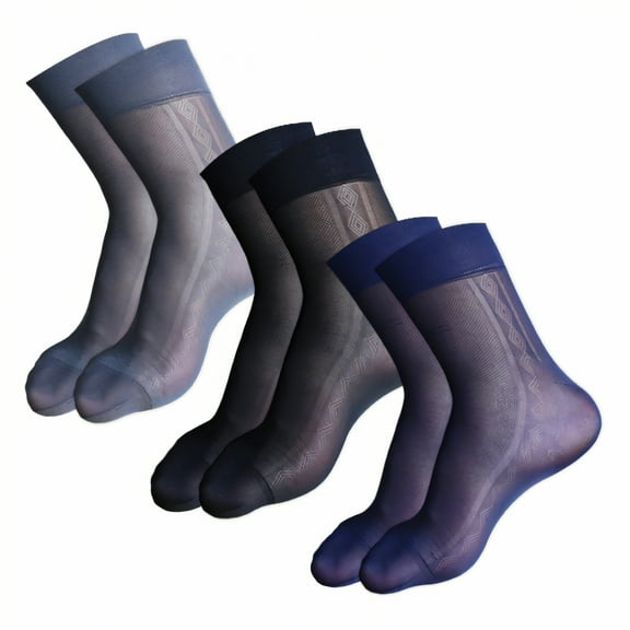 TELOLY 3Pairs Mens Dress Socks,Business Dress Socks Dress Socks for Men 9-12,Low-Cut Style Tube Socks,Combination1
