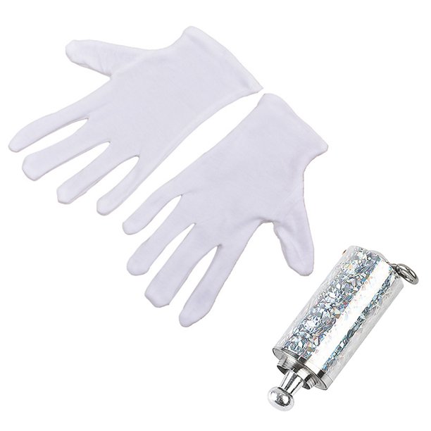 Sywqhk Accesorios mágicos de varilla telescópica de varita de mago profesional (plata 1,1 m + guantes) Sywqhk Alta Calidad