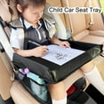thumbnail image 4 of 1PC Car Seat Travel Tray – Foldable Expandable Polyester Tray with Multi-Pocket Storage, Perfect for Kids, Youngsters, and Backseat Organization on Trips, 4 of 6