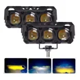 thumbnail image 1 of 2pcs Faros Auxiliares 3 Modos Doble Color Led Para Auto Moto, 1 of 8