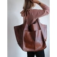 thumbnail image 4 of Bolso de mano para mujer, de piel sintética, tipo cubo, tipo cartera, tipo cartera, estilo hobo, de diseñador, para el trabajo., 4 of 5