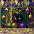 thumbnail image 6 of Colorful Design Mardi Gras Banner Masquerade Theme Carnival Display Feather Decoration Firework Pattern Festival Background for Carnival Party Mardi Gras Celebration Masquerade Ball, 6 of 9