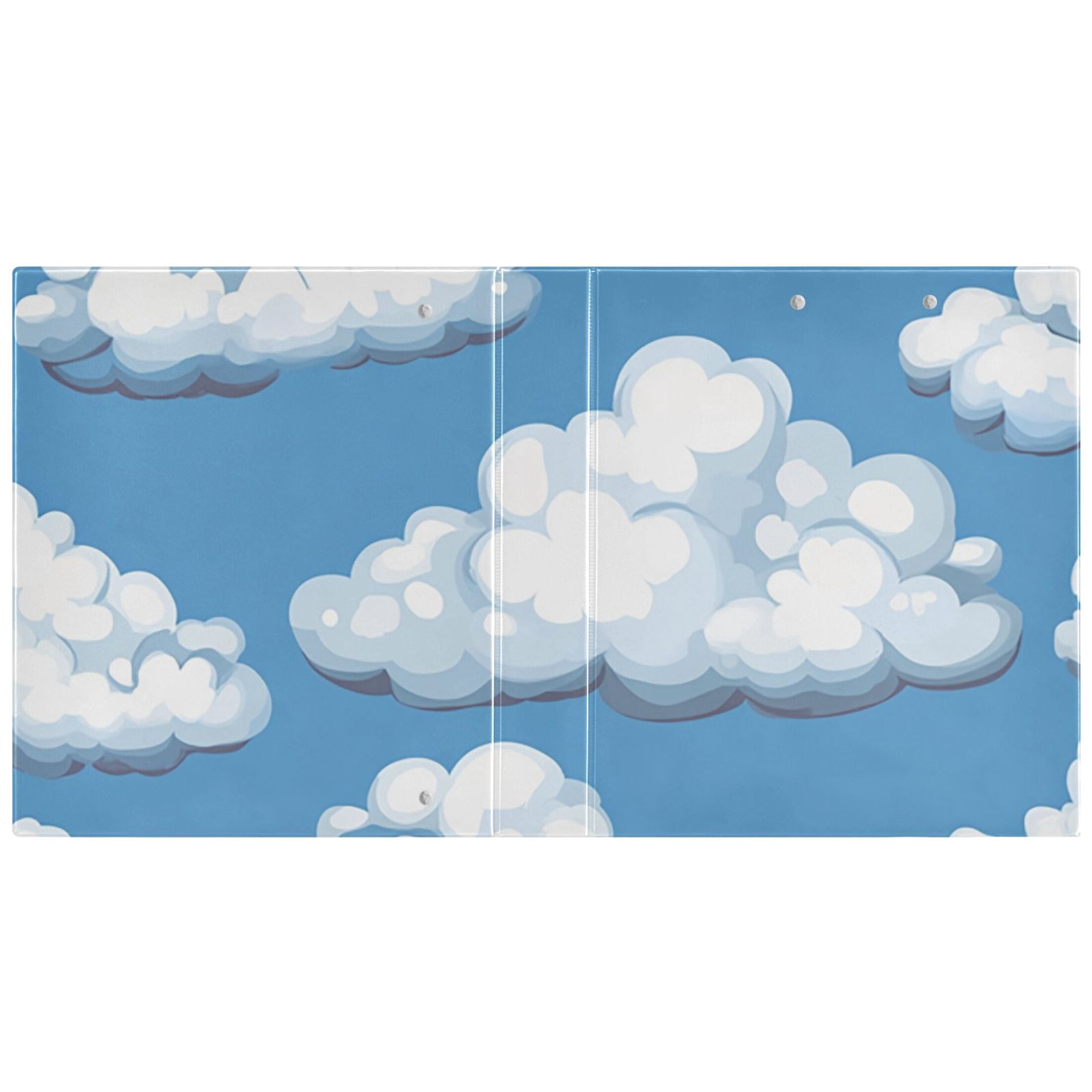 Clouds in Sky 3 Ring Binders 1.5 inch Hardcover File Folders with Interior Pockets A4 Size Organizer for School Office Hospital