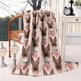 thumbnail image 3 of German Shepherd with Roses Blanket,Comfortable Soft Lamb Wool Throw Blanket,All Season,Warm Lightweight Blankets for Sofa Bed Couch Living Room Chair,50"x60", 3 of 4