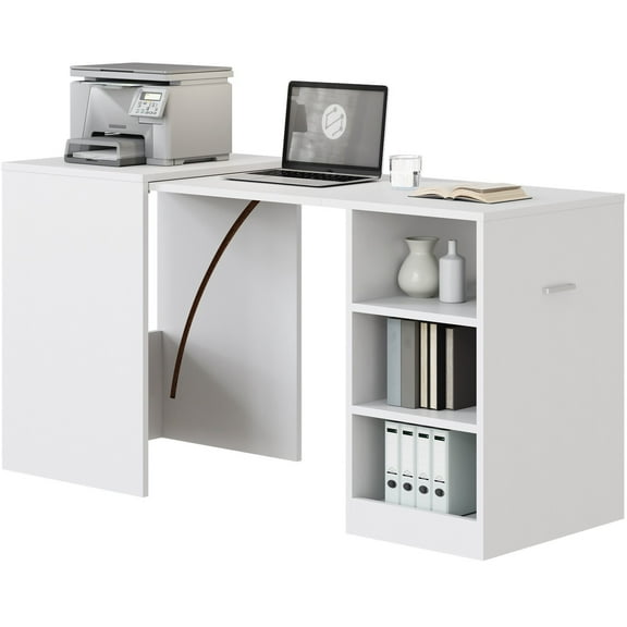Folding Compact Computer Desk Convertible Table Hideaway Desk With 3 Drawers