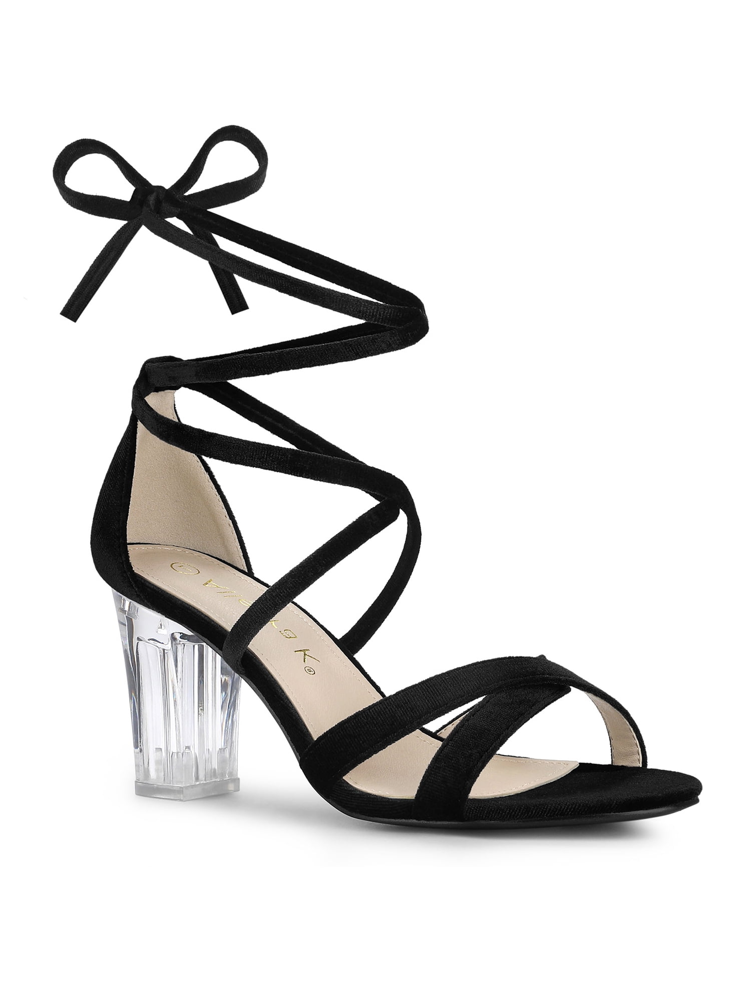 women's lace up block heels