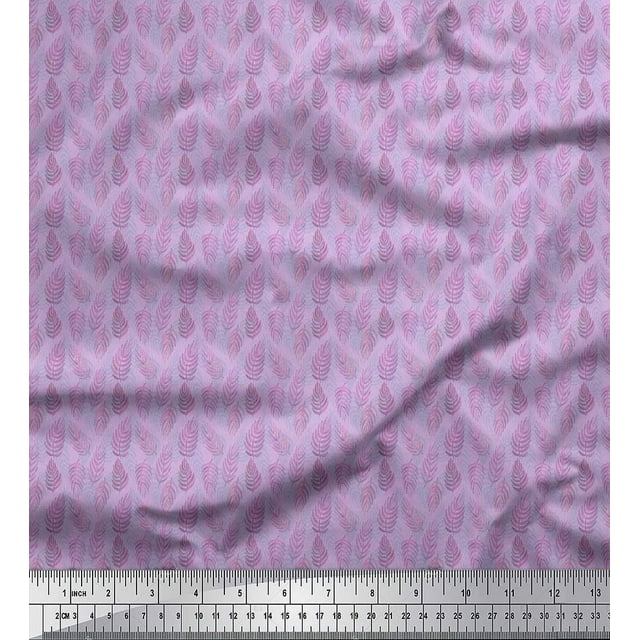 Soimoi Cotton Poplin Fabric Artistic Leaves Print Fabric by Yard 42 Inch Wide