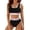 Black, variant on Sporty High Waisted Bikini Sets for Women Color Block Two Piece Swimsuit High Cut Athletic Bathing Suit for Swimming and Training
