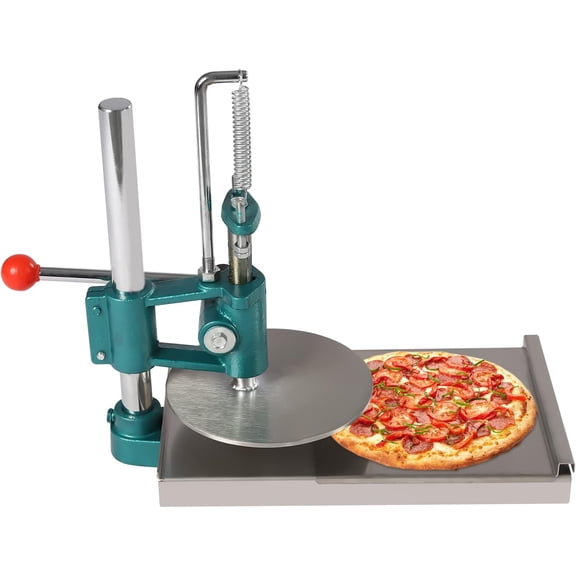 7.9" Pizza Dough Press with Pulling Plate&Wrench for Pie Crust Meatloaf Chapati Sheet Home Portable Manual Pastry Pressing Machine