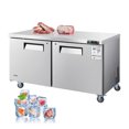 thumbnail image 1 of VEVOR Commercial Freezer Prepration Worktable Stainless Steel 60 inch Double Door, 1 of 9