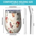 thumbnail image 5 of 12oz Stemless Wine Tumblers Beige Christmas Santa Pattern Vacuum Insulated Stainless Steel Travel Tumbler Cups Mug with Lid and Straw for Champaign,Cocktail,Beer with Cleaning Brush, 5 of 5